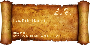 Laufik Harri névjegykártya